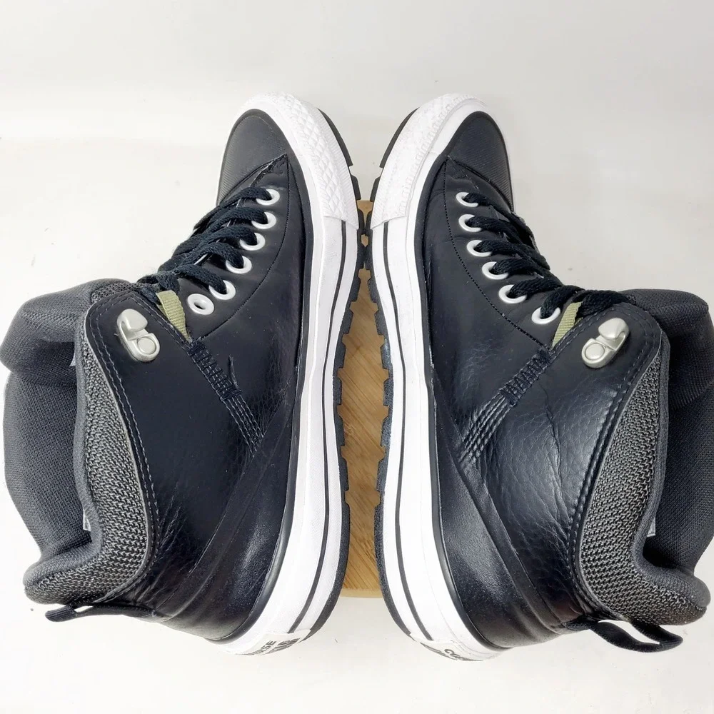 Converse Chuck Taylor All Star Street Boot Shoes Mens 8 Black Leather Sneaker - Picture 9 of 13